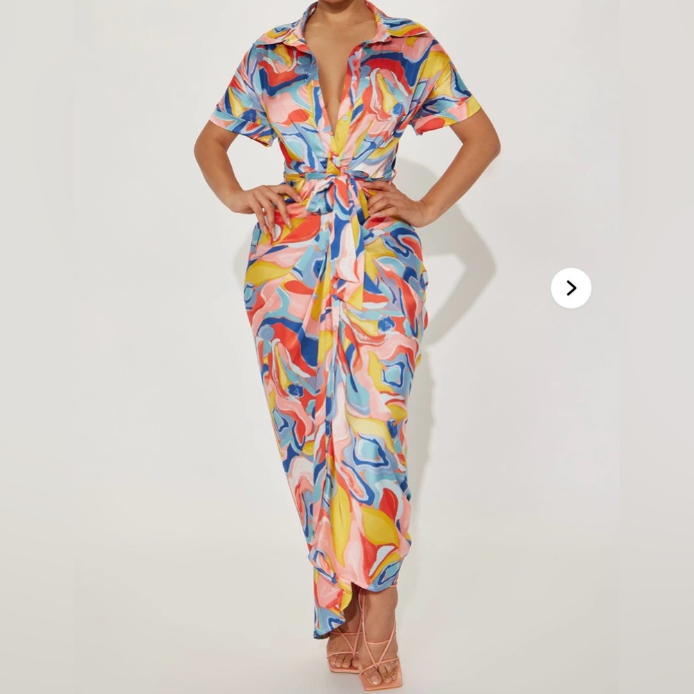 Colorful Abstract Maxi Dress